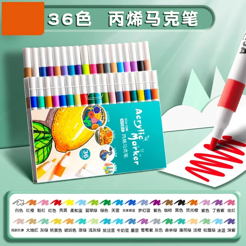 12-60 Colors Acrylic Markers Pen Set Paint