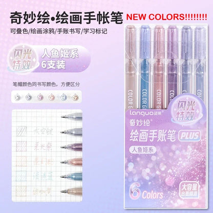 LANGUO 207/4 Colors Glitter Acrylic 0.5/1.0mm Gel Pen
