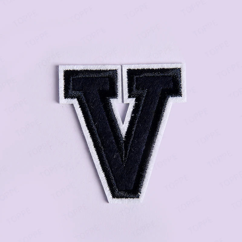 Navy Blue Letter Iron On Patch Applique