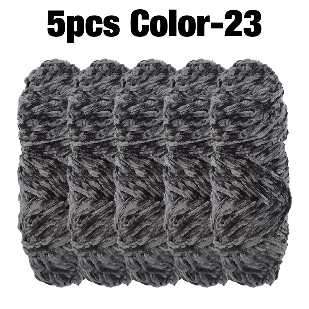 5 Rolls 100g Each Roll Premium Velvet Chenille Yarn