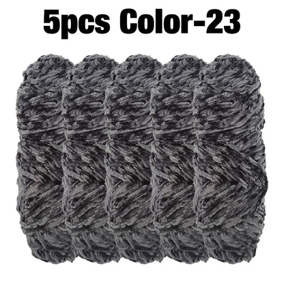 5 Rolls 100g Each Roll Premium Velvet Chenille Yarn