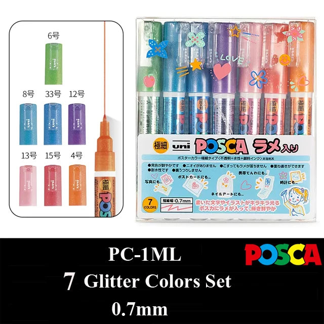 New Uni Posca Marker Pen Set PC-1M/3M/5M/8K/17K