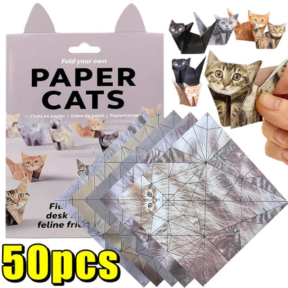 Creative Cats Dogs Origami Paper DIY Folding Paper