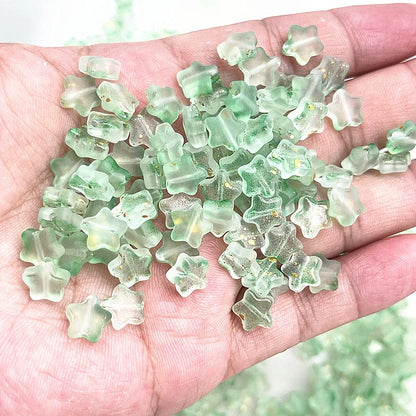 New 30pcs 8mm Five-pointed Star Matte Glass Beads Loose Spacer Beads