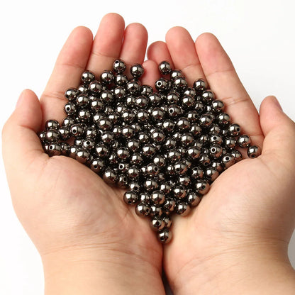 3/4/6/8/10/12mm Round Spacer Beads CCB Gold Silver Color Smooth Loose Ball Beads