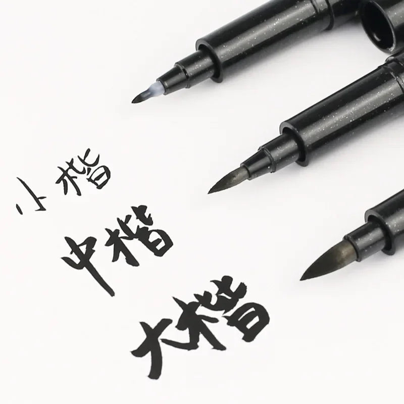 3 Pcs/Set Calligraphy Painting Pen Chinese Brush Pens for Writing Lettering Signatures Soft Brush Tip Refillable Ink  Art Craft