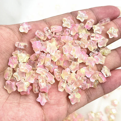New 30pcs 8mm Five-pointed Star Matte Glass Beads Loose Spacer Beads