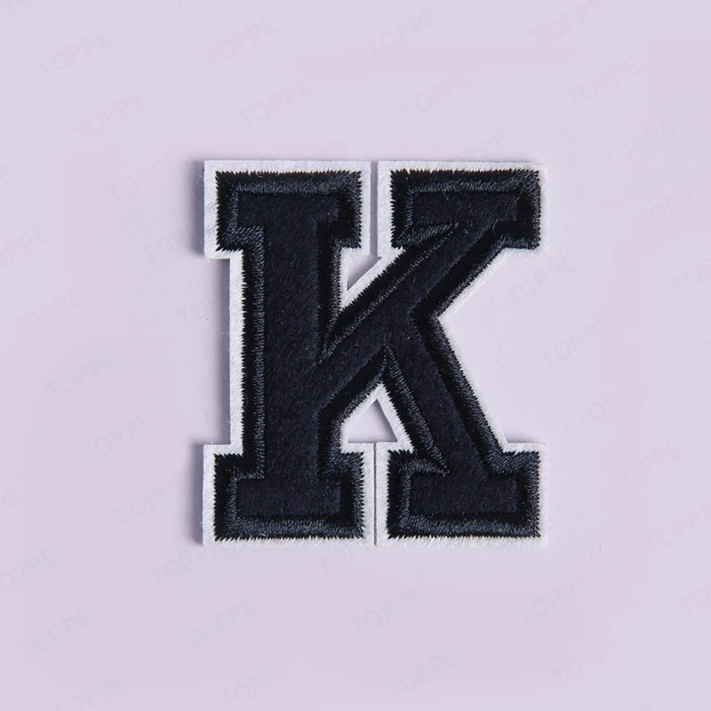Navy Blue Letter Iron On Patch Applique