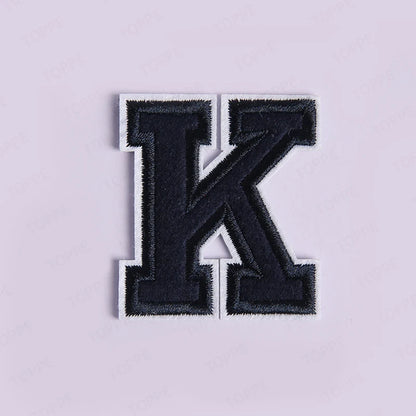 Navy Blue Letter Iron On Patch Applique