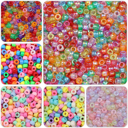 200-1200Pcs multi-colored Large Hole Pony Beads