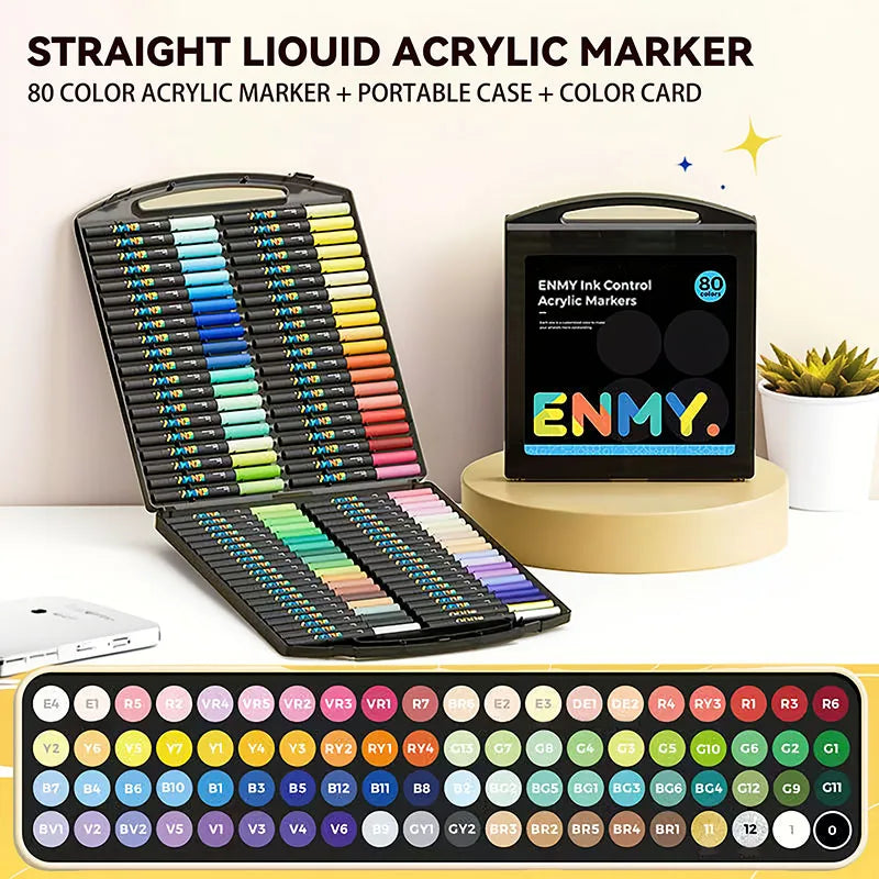 ENMY Acrylic Paint Markers Pen Soft Head Direct Liquid