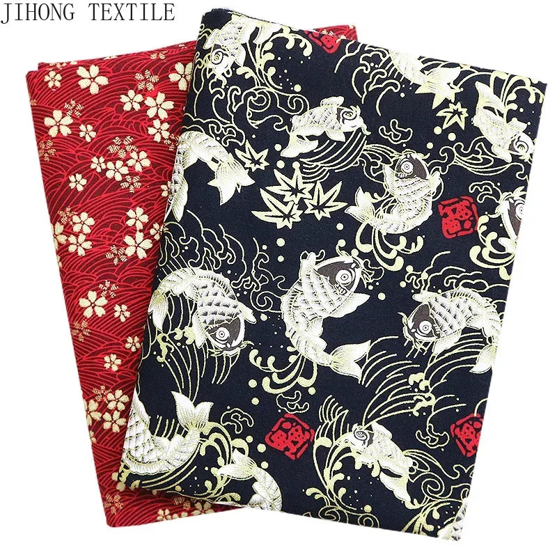 50x145cm Japanese Kimono Bronzed Fabric