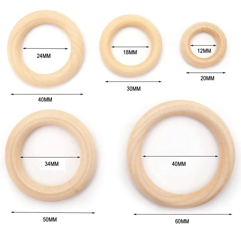 Wooden Rings Wooden Hoops for Craft Wood Rings