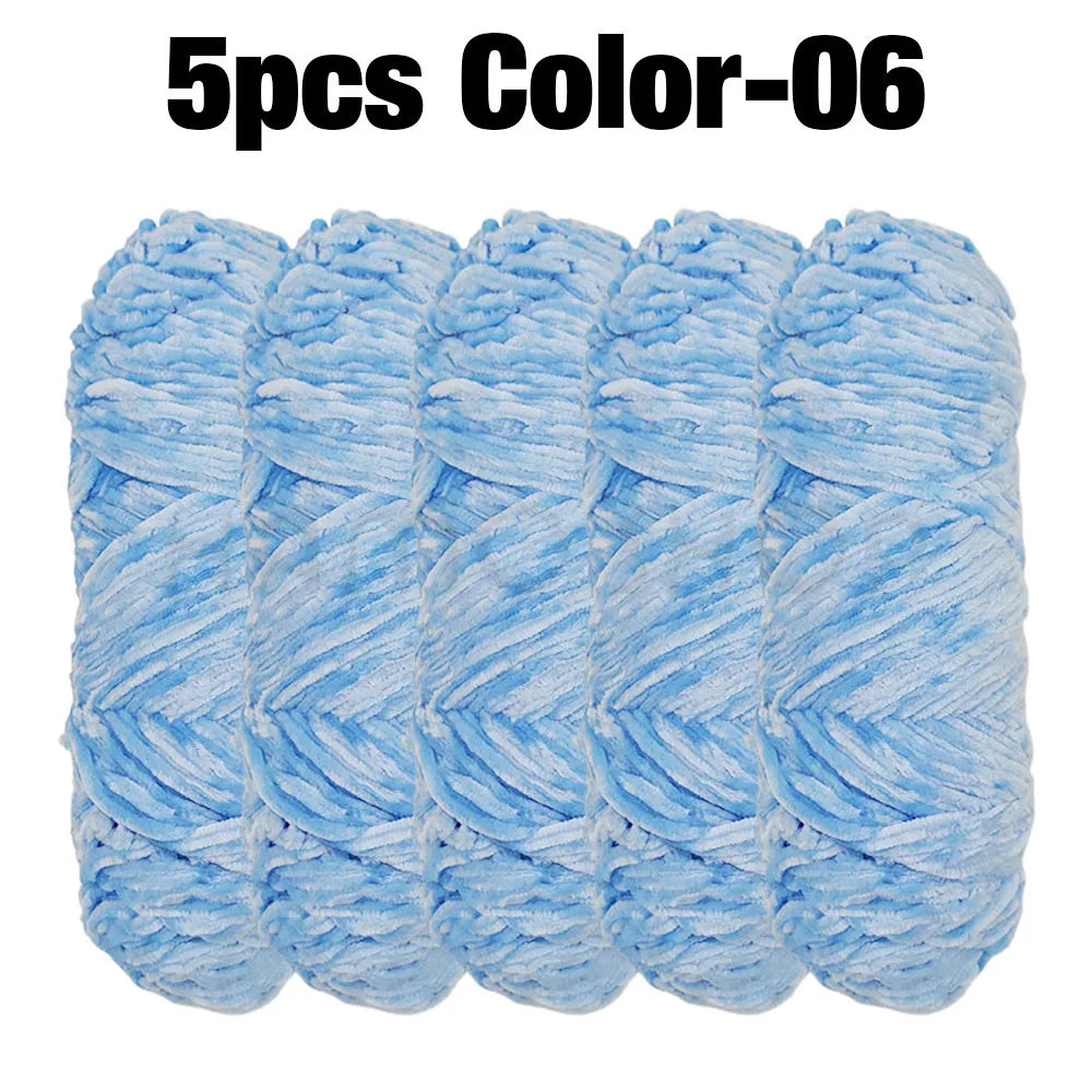 5 Rolls 100g Each Roll Premium Velvet Chenille Yarn