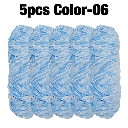 5 Rolls 100g Each Roll Premium Velvet Chenille Yarn
