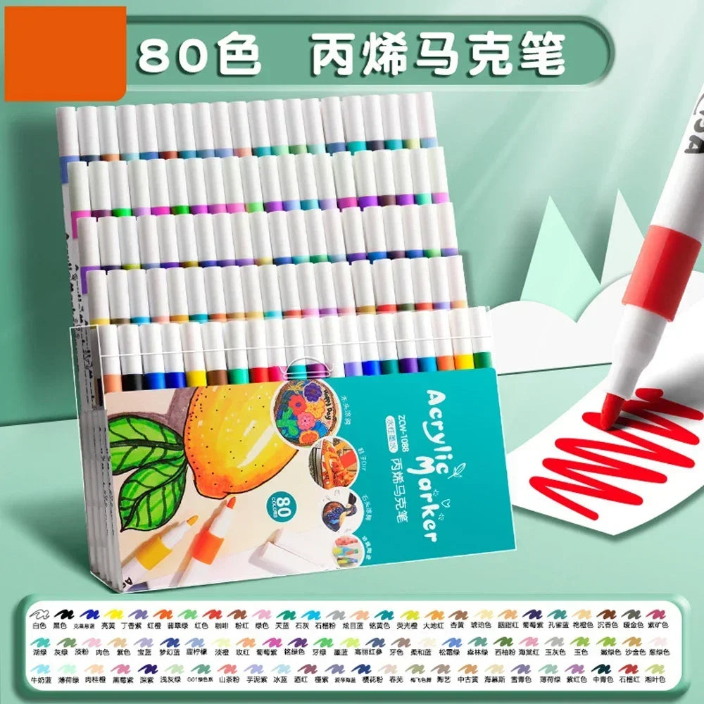 12-60 Colors Acrylic Markers Pen Set Paint