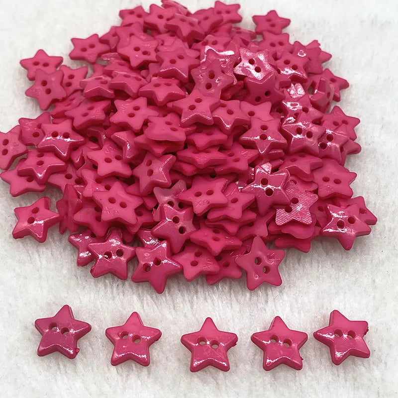 New 12mm-15mm-20mm Colours Five- Pointed Star with Two Eye Buttons