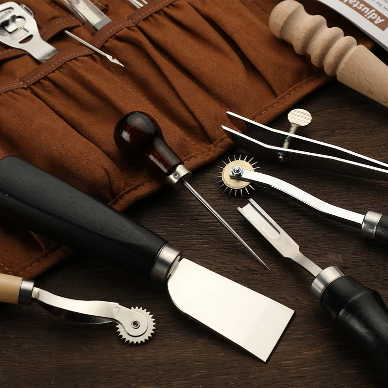 KRABALL Professional Leather Craft Tool Kit Hand Sewing Repair Kit