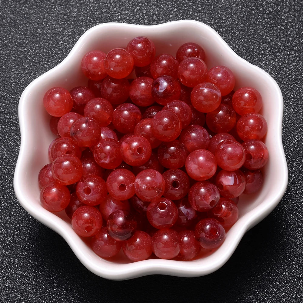 6-18mm Gradient Acrylic Beads Round Cat's Eye  Loose Spacer Beads