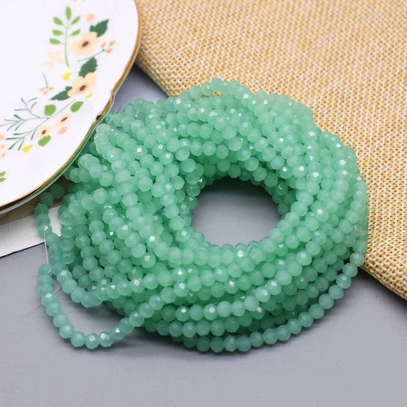 New 2 3 4mm Dyeing Rondelle Crystal Glass Beads