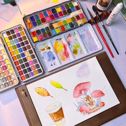 48/24colors Color Artistical Color Half Pan Pigment Watercolors Set