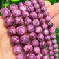Natural Stone Dark Blue Chalcedony Jades Beads Round Loose Spacer Beads