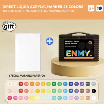 enmy Black box Direct Liquid acrylic markers with paper 24-80 colors