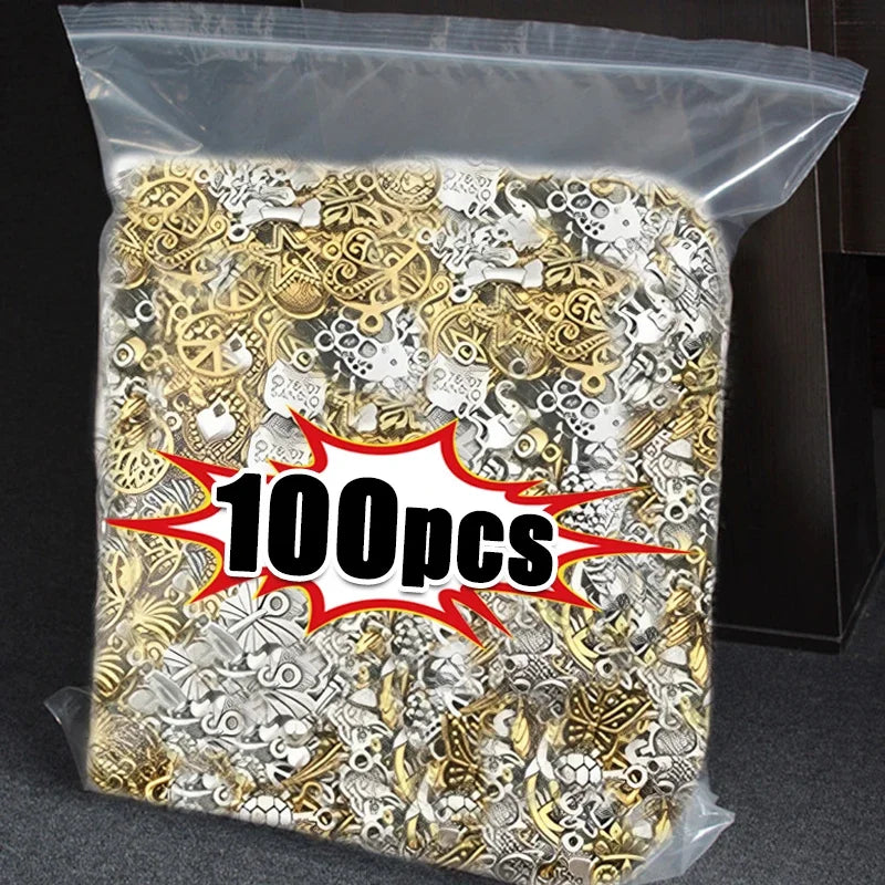 100pcs Tibetan Silver Mixed Pendant Animals Charms Beads