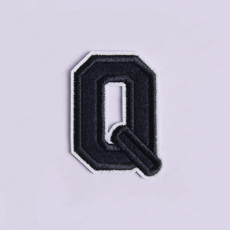 Navy Blue Letter Iron On Patch Applique