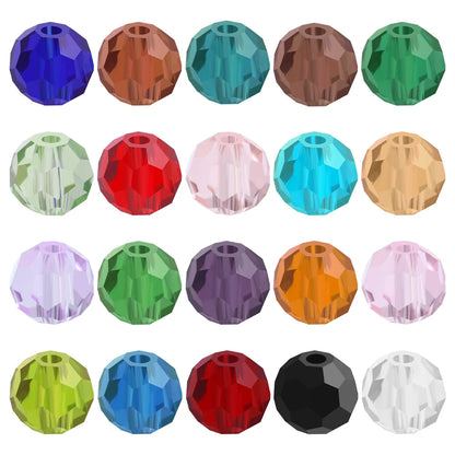 32Facets Round Ball 2mm 3mm 4mm 6mm 8mm 10mm 12mm 14mm Faceted Crystal Glass Loose Spacer