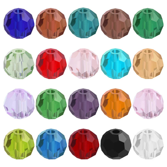 32Facets Round Ball 2mm 3mm 4mm 6mm 8mm 10mm 12mm 14mm Faceted Crystal Glass Loose Spacer