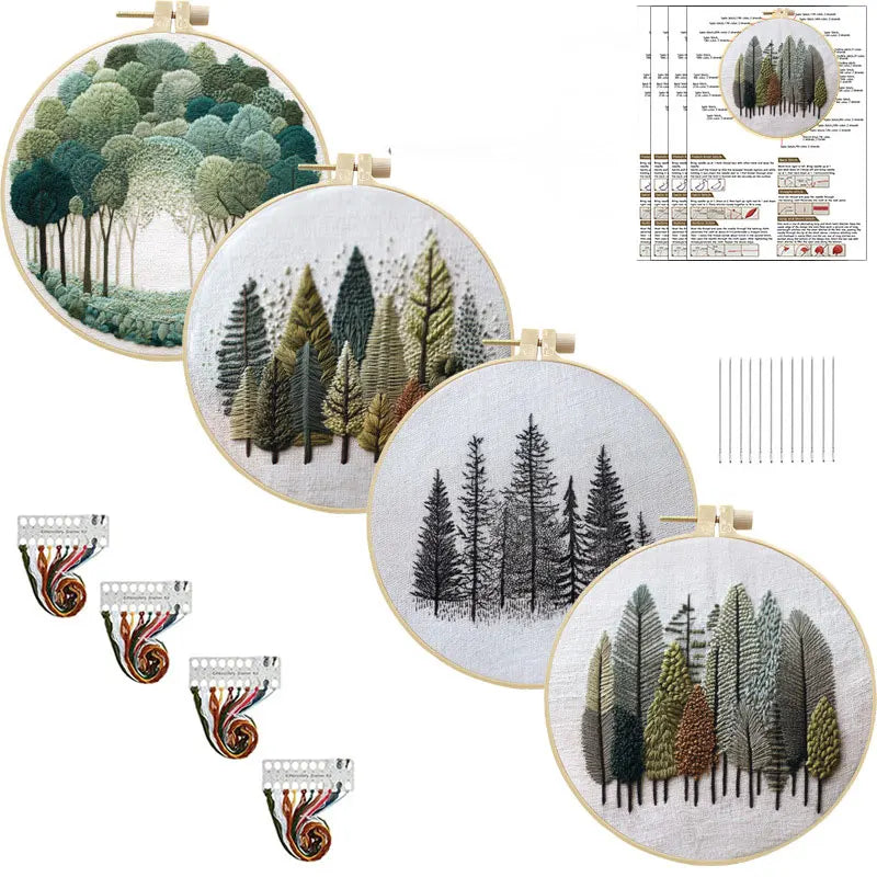 Nature Scenery Embroidery Kit for Beginners with Pattern Needlepoint