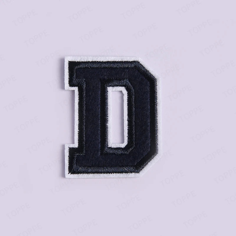 Navy Blue Letter Iron On Patch Applique