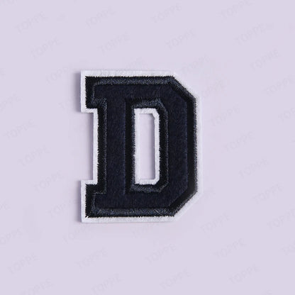 Navy Blue Letter Iron On Patch Applique