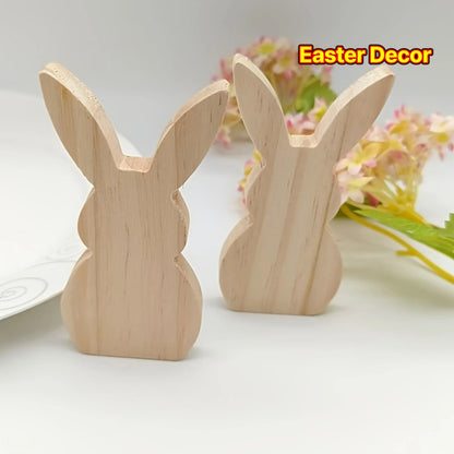 2pcs bunnies ornaments Natural wood