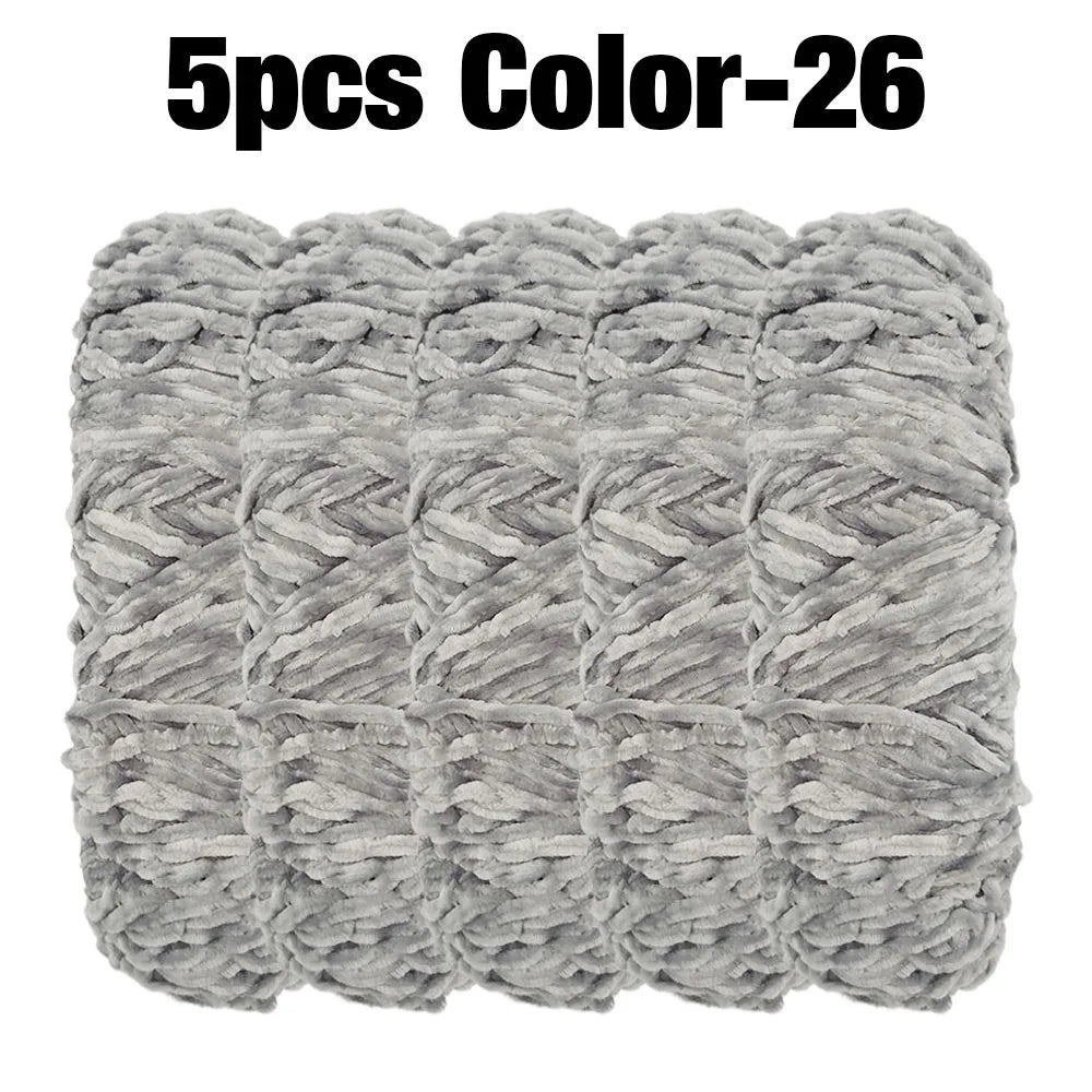 5 Rolls 100g Each Roll Premium Velvet Chenille Yarn