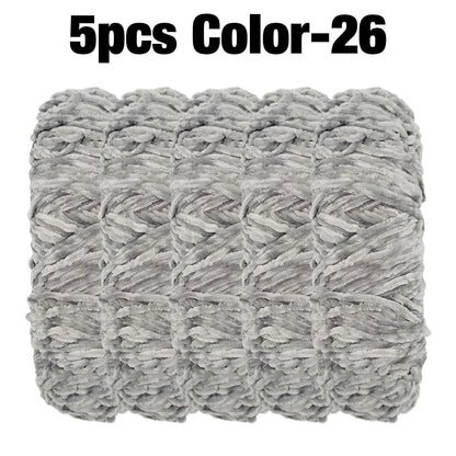 5 Rolls 100g Each Roll Premium Velvet Chenille Yarn