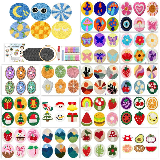 Punch Needle Coaster Kit 6PCS  Kit for Beginners