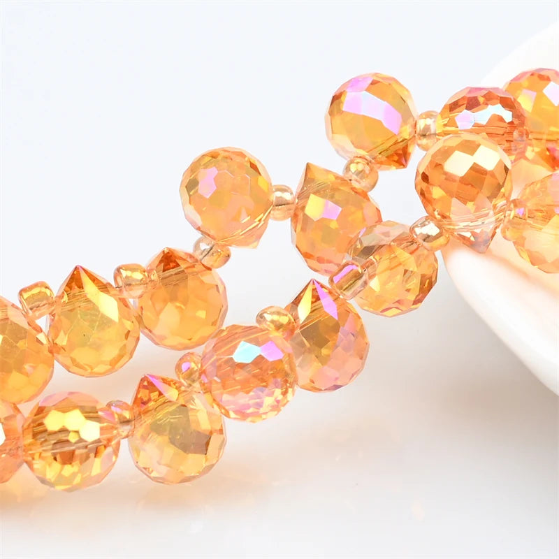 Austria AB Color Crystal Strawberry Beads 10*8mm Shiny Faceted Glass Beads