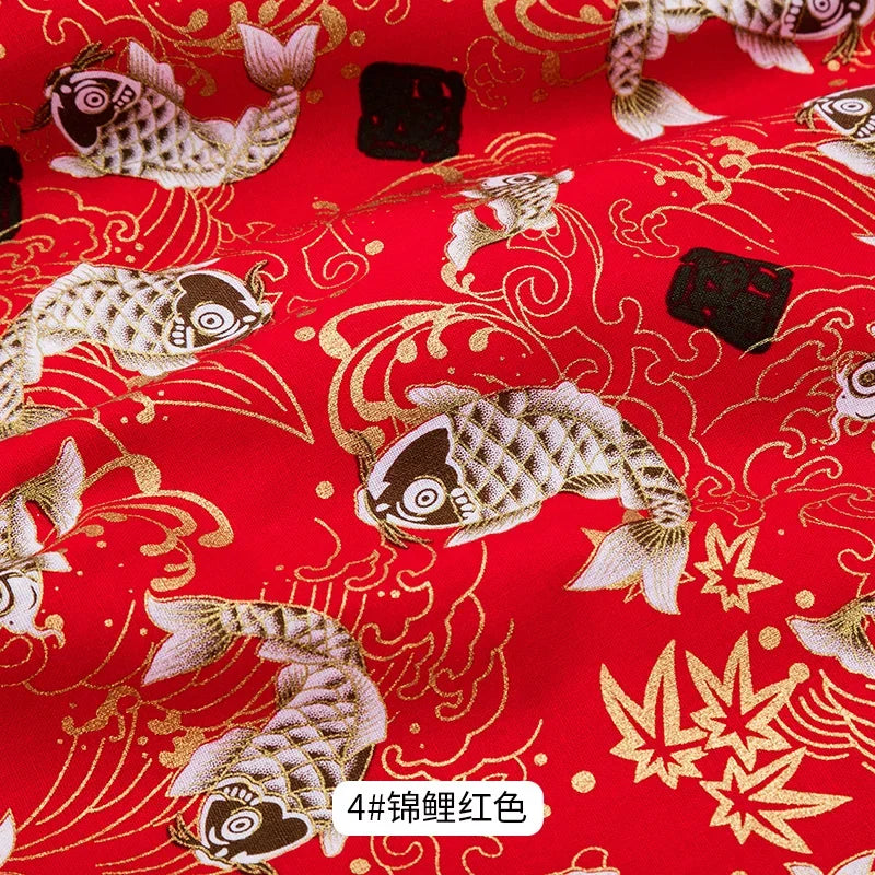 50x145cm Japanese Kimono Bronzed Fabric