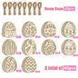 40pcs Wooden Easter Bunny Egg Blanks Easter Decoration