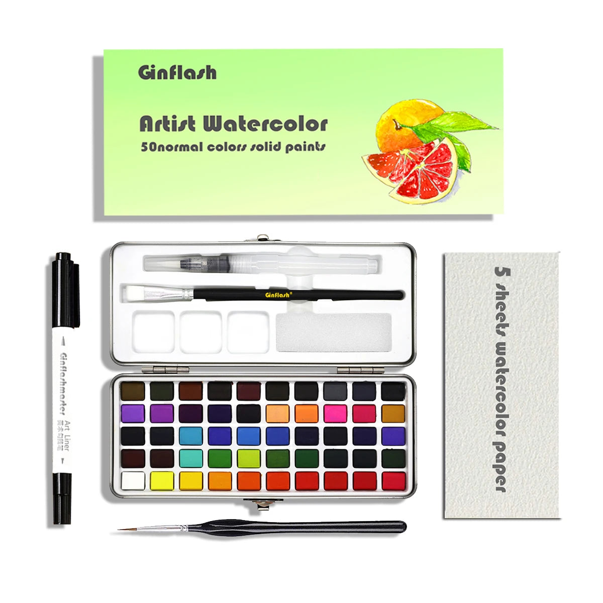 50/90colors Solid Pigment Watercolor Paints Set With Water Color