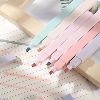 6/12Pcs Pastel Highlighters Soft Tip Mild Colours Highlighter Marker Pen