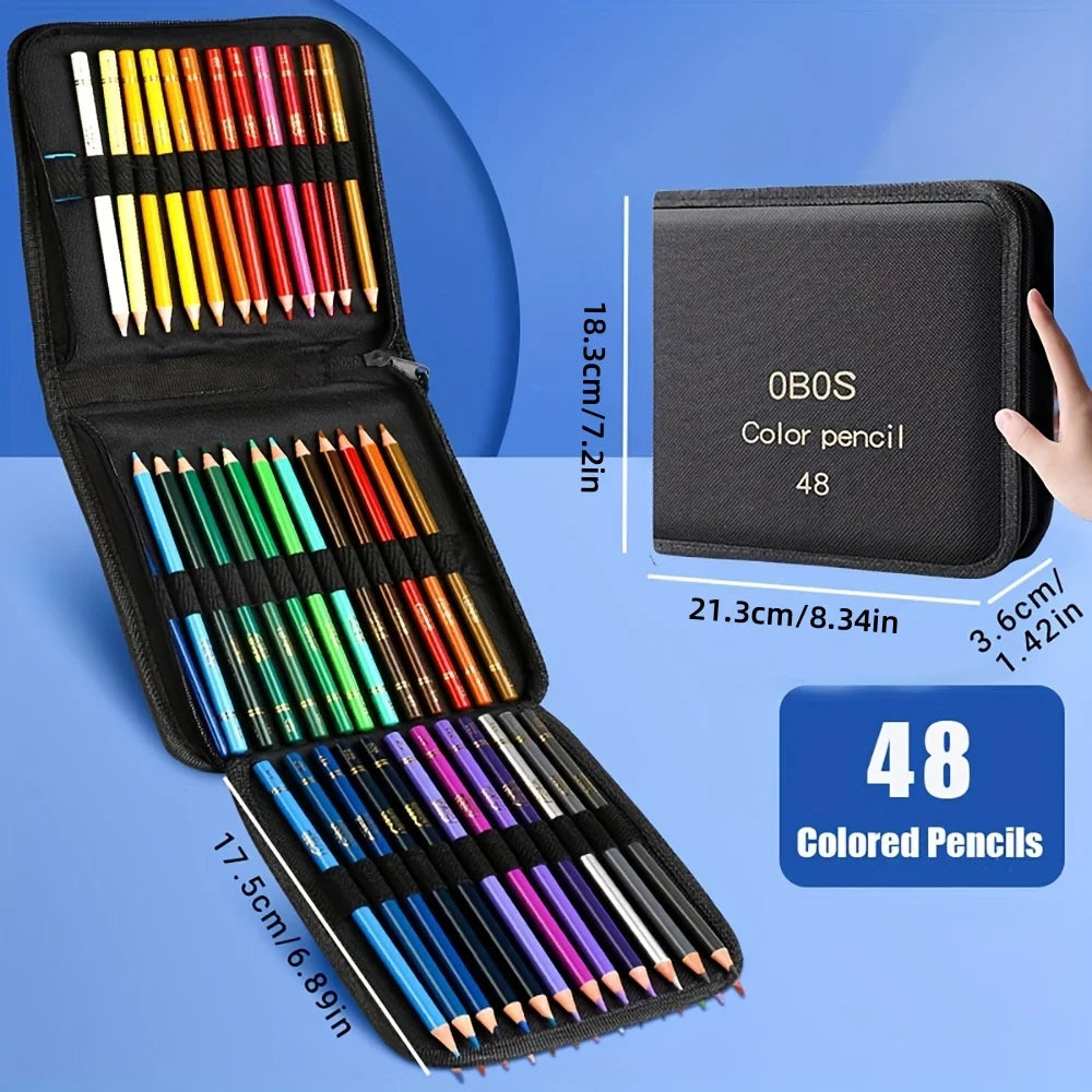 Premium 48/72/120/200 Soft Core Pencils Set with Portable Case