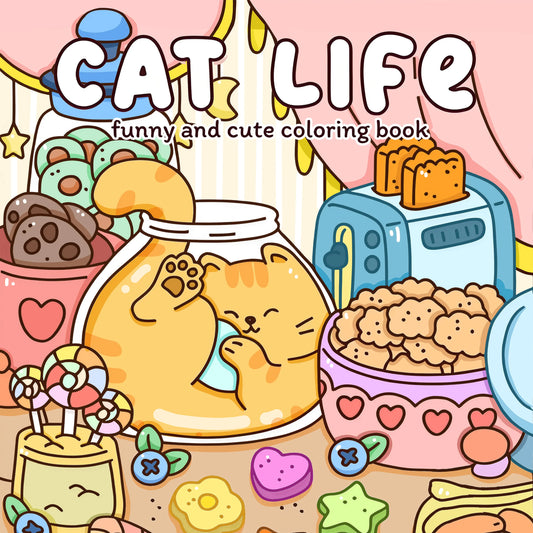 CAT LIFE Bold-easy Patterns Coloring Book