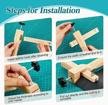 Wooden Leather Strap Cutter Adjustable Strip Belt Precise Cutting Tool