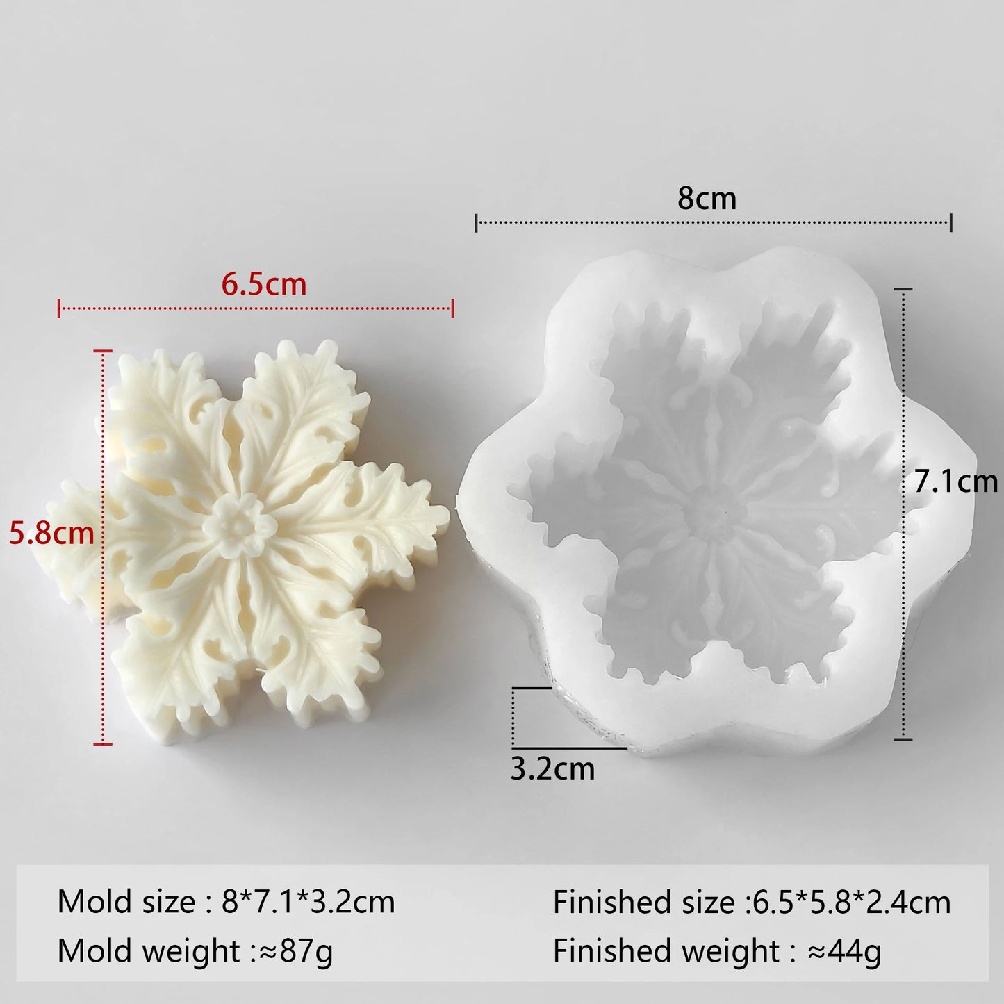 Snowflake Candle Silicone Mold