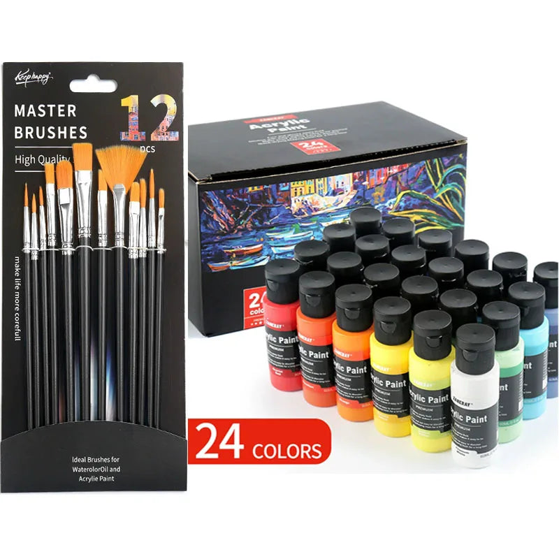 24-Color 60ML Acrylic Paint Set