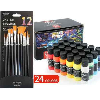 24-Color 60ML Acrylic Paint Set