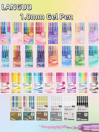 LANGUO 207/4 Colors Glitter Acrylic 0.5/1.0mm Gel Pen